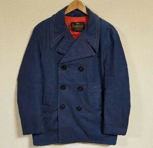 濃紺 60s 70s ヴィンテージ CAMPUS デニム地　ピーコート 美品 カバーオール ミリタリー 軍 USN usmc army navy 40s 50s 