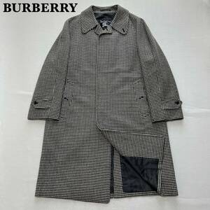 【スペシャル】BURBERRY カシミア100% 千鳥格子柄 ステンカラーコート