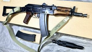 GHK AKS74U GBB FOX実物パーツ エイジングカスタム サプレッサー スペアマガジンセット