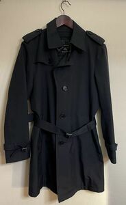 サイズL 良品　BURBERRY BLACK LABEL バーバリーブラックレーベル ダブル トレンチ コート ブラック