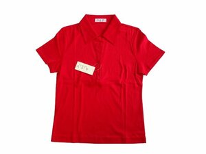 新品 定価2100円 a.v.v アー・ヴェ・ヴェ 赤 ポロシャツ 半袖 シャツ ブラウス 42 XL LL 大きいサイズ avv イトキン 13 綿