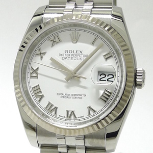 【中古】ROLEX デイトジャスト 自動巻き SS WG コンビ ホワイト文字盤 ランダムシリアル 116234