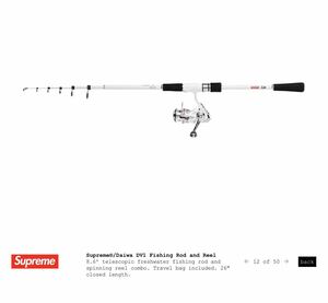 シュプリーム supreme DAIWA DV1 リール＆ロッド　ホワイト釣り竿 未使用新品