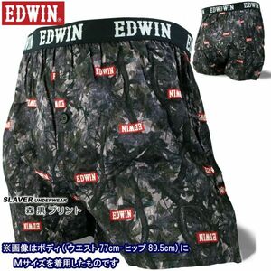 EDWIN エドウィン メンズ 綿 プリントトランクス 2024秋冬 森 黒 M 8340-3501