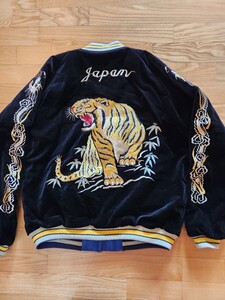 新作 送料込★テーラー東洋 TAILOR TOYO TT15544 1950s Style Velveteen Souvenir Jacket ROARING TIGER×WHITE EAGLE 別珍スカジャン XL