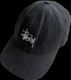 “刺繍ロゴ” old stussy stussyhats 6パネルキャップ 黒