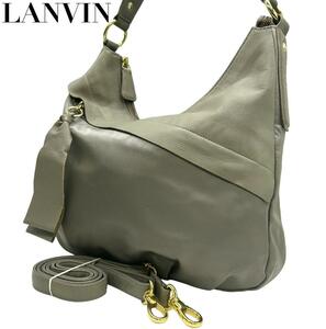 良品　LANVIN ランバン　s96 肩掛け　ショルダーバッグ　2way レザー