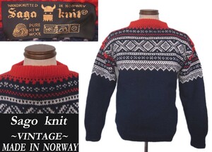 ビンテージ Sago Knitノルディックセーター Norway製 snow雪柄 vintage チロリアン WOOL ニードル dale インバーアラン RL ガーメンツmodel