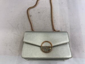 【CHARLES&KEITH】チャールズアンドキース　チェーンショルダーバッグ　シルバーバレザー　SY02-GOP