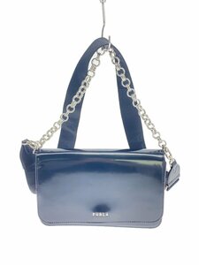 FURLA◆ショルダーバッグ/エナメル/BLK