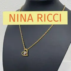 <NINA RICCI>ニナリッチ　ストーン付　ハート型ネックレス