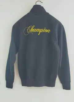 Champion ジャージ ブルゾン ブラック ゴールド刺繍ロゴ