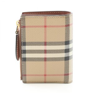 バーバリー ヴィンテージチェック ブランドオフ BURBERRY PVCコーティングキャンバス 二つ折り財布 コーティン