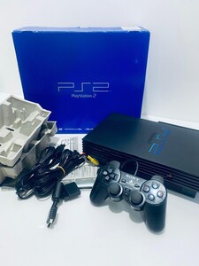 美品 / 動作品 PS2 プレイステーション2 SCPH-50000ブラック 本体 コントローラ クリア プレステ PlayStation 希少品 箱付まとめ(L-70)