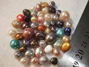 157-8お得!!バロックパール等淡水真珠セット♪カラールースも色々まとめてセット!東洋のパワーストーンpearl製作の際のハネ珠