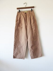 美品 AURALEE for Ron Herman / オーラリー ロンハーマン A22SP04RH コットンリネンパンツ 0 BROWN / レディース