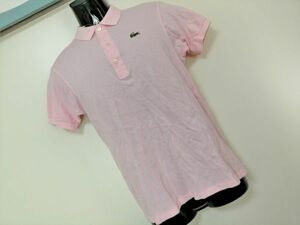 kkyj2534 ■ CHEMISE LACOSTE ■ シュミーズ ラコステ ポロシャツ カットソー トップス 半袖 鹿の子 コットン ピンク 40 S