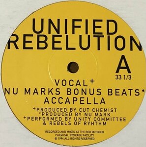 Unity Committee & Rebels Of Rhythm - Unified Rebelution US Original盤 12インチ Jurassic 5 Lesson 4 イエローラベルファーストプレス