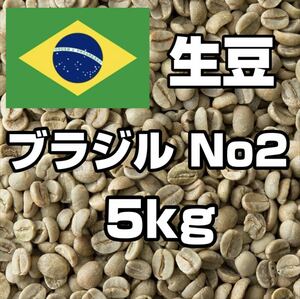 【コーヒー生豆】ブラジルNo2 　5kg　 ※送料無料！