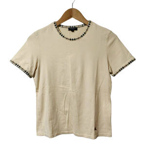 BURBERRY バーバリー Tシャツ カットソー 半袖 ストレッチ チェック 2 ベージュ レディース A33