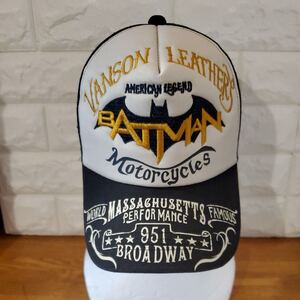 未使用★絶版品★貴重★VANSON LEATHERS ★BATMAN　バンソン　レイダース バットマン　コラボ　キャップ　ハーレーダビットソン　チョイ悪