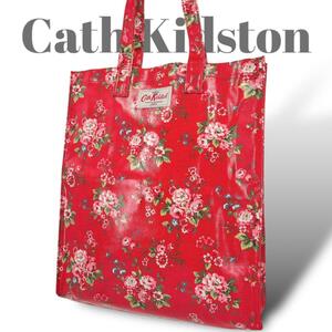 美品　Cath Kidston トートバッグ　手提げカバン　花柄　ビニール　A4 キャスキッドソン