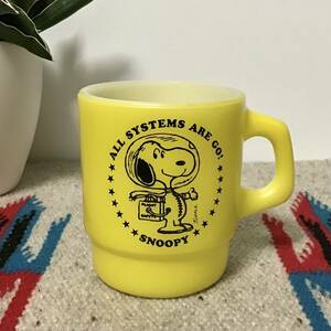 超激レア 60s Fire King x Astronaut Snoopy ビンテージ アストロノーツ スタッキング マグ / Joe Cool for President チャーリーブラウン