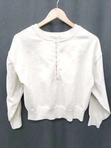 ◇ ⊇ AG by aquagirl 長袖 スポンディッシュ鍵ホック ニットプルオーバー サイズ36/S ベージュ系 レディース P