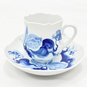 Meissen マイセン ブルーオーキッド コーヒーカップ ソーサー 1客セット　洋食器 食器 R阿0430