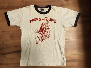 リアルマッコイズ Navy Tシャツ リンガー 検索 フリーホイーラーズ トイズマッコイ ビンテージ USA ミリタリー チャンピオン 80s 90s 