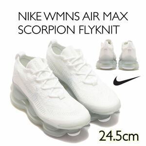 NIKE WMNS AIR MAX SCORPION FLYKNIT - ナイキ ウィメンズ エア マックス スコーピオン フライニット (DJ4702-100)白24.5cm箱無し