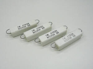 ★☆（管RG021） MICRON セメント抵抗 7W 470Ω 4本セット / NOS Wirewound Resistors 4pcs☆★