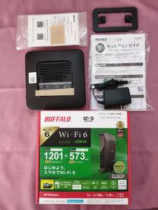 【送料無料】●超美品●バッファロー　Wi-Fi 6（11ax)対応　無線LANルーター　WSR-1800AX4S-BK ブラック