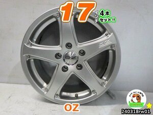 【中古】OZ CYNYON(キャニオン)シルバー/スポーク/17x7.5J+35/120/5H/17インチ ホイール4本セット/アルヴェル(40系)BMW1,3シリーズZ3,Z4