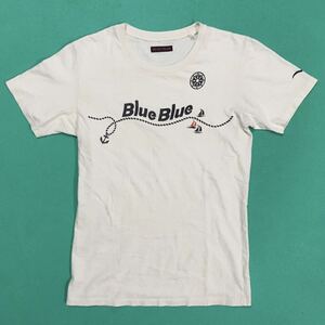 送料込 ハリウッドランチマーケット BLUE BLUE プリントT Sサイズ USED 聖林公司 ハリラン HRM アメカジ 古着 半袖 Tシャツ made in JAPAN