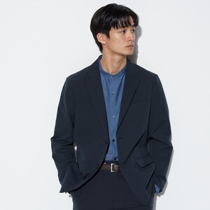 UNIQLO 感動ジャケット(コットンライク) Sサイズ ネイビー テーラードジャケット 2023年モデル