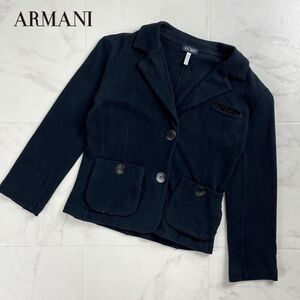 ARMANI JEANS アルマーニジーンズ テーラードジャケット イタリア製 ラメ レディース 黒 ブラック サイズ38*RC1461