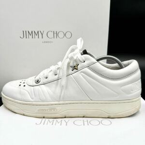 1円【美品】 JIMMY CHOO ジミーチュウ 【圧倒的高級感】 HAWAII ハワイ メンズ スニーカー シューズ 靴 レザー 星 ホワイト 白 25.0cm位