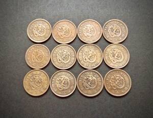 半銭銅貨 送料無料 12枚まとめての商品です。（14818）　 古銭 骨董　アンティーク　日本 貨幣　菊の紋章 お宝