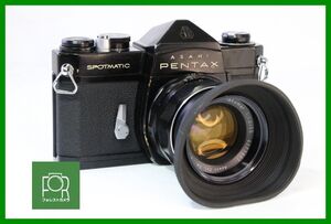 【同梱歓迎】実用■PENTAX SP ブラック + Super-Takumar 55mm F1.8 後期■シャッター全速・露出計完動■OOO1014