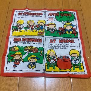 ★レア★レトロ★サンリオ★1976年★昭和★パティ＆ジミー★★新品未使用品★ハンカチ★★