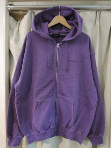 X-LARGE XLARGE エクストララージPIGMENT DYED EMBOSS LOGO ZIP HOODED SWEAT 紫 ジップフード Lサイズ 公式HP完売 値下げしました！