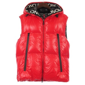 モンクレール MONCLER AGNEAUX ダウン ベスト ロゴ フーディ F20911A51C00 レッド 1 メンズ