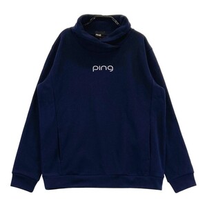 【1円】PING ピン 2023年モデル 裏起毛 長袖スウェット トレーナー ネイビー系 M [240101302275]