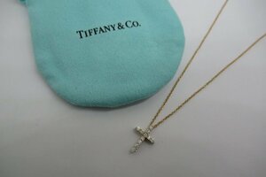 【新品仕上げ済】 ティファニー Tiffany&Co RG クロスペンダント ダイヤ ネックレス 十字架 ローズゴールド BOX付 ランクA BRJ・ジュエリー