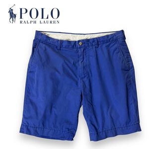 POLO RALPH LAUREN ポロ ラルフローレン コットン ショートパンツ ハーフパンツ ショーツ ブルー 34サイズ