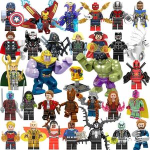 32体セット　マーベル　アベンジャーズ　ブロックミニフィグ　レゴ　LEGO 互換 ブロック ミニフィギュア レゴ 互換 