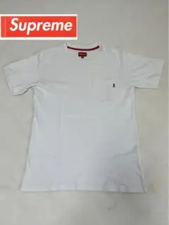 【Supreme 】正規品シュプリーム胸ポケット付き クルーネック Tシャツ S