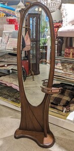 【定価17万】 松永工房 continue 国産家具 スタンドミラー 姿見 アンティーク調デザイン 鏡 カンティーニュ 彫刻 デザイナー 全身鏡 ミラー