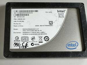 INTEL SSD 40GB【動作確認済み】3158